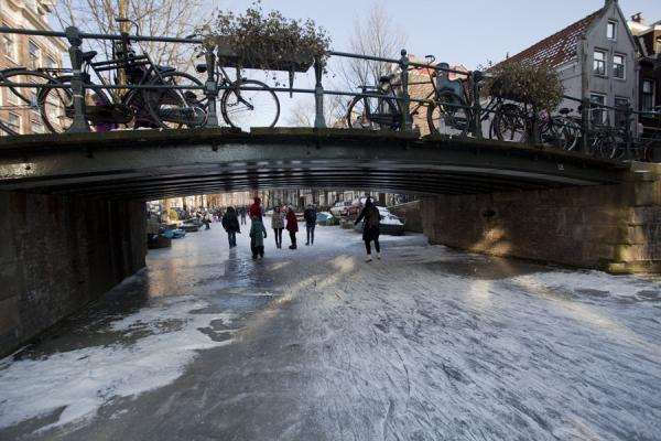 ice of an Amsterdam canal