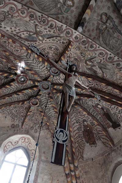 Looking up at the ceiling of the church of Kumlinge | Kumlinge kerk | Åland Islands