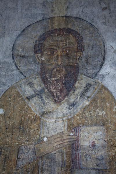 Picture of Kobayr Monastery (Armenia): One of the apostles depicted on frescoes in the apse of Kobayr Monastery