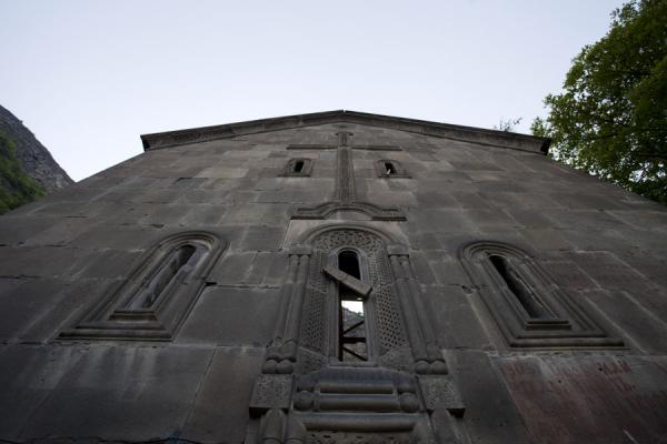 Picture of Kobayr Monastery (Armenia): The wall of Kobayr Monastery with carved cross