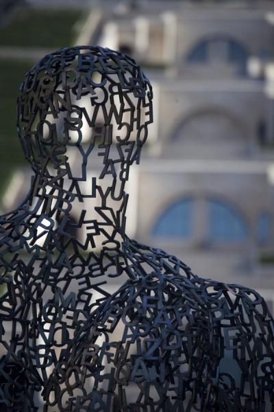 Shadow sculpture at the foot of the Cascade, by sculptor Jaume Plensa | Yerevan Cascade | ArmeniÃ«