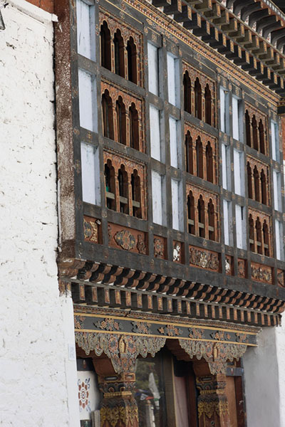 Picture of Side view of a window of the building next to the Chorten KoraTrashiyangtse Chorten Kora - Bhutan