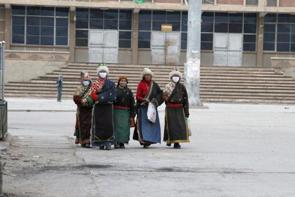 People walking the main street of Mato | Amdo Tibetans | China