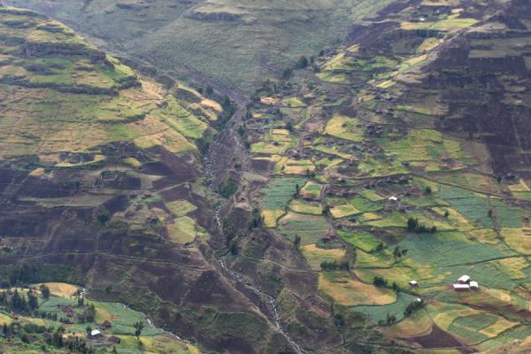 Picture of Simien Mountains (Ethiopia): Argin village seen from the road to Sankabar