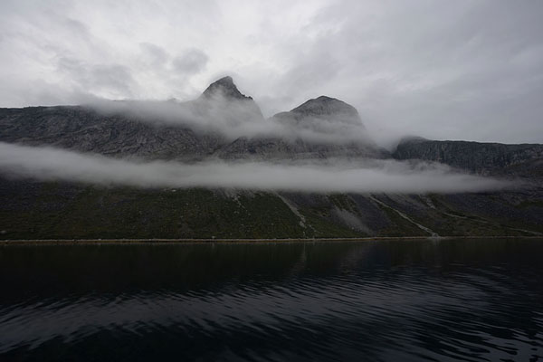 Picture of Mountains rising up from the deep waters of Nuuk fjord