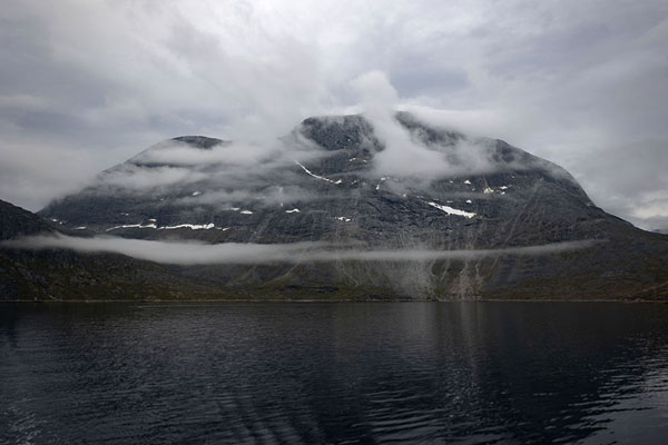 Mountains with clouds at Nuuk fjord | Nuuk fjord | Greenland