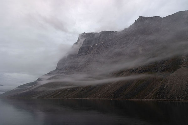 Subtle clouds hanging around the mountains on the sides of Nuup Kangerlua | Nuuk fjord | Greenland