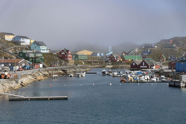 Picture of Fog hanging over the port of Paamiut - Greenland - Europe