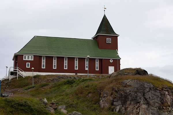 Foto di The Zion church of Sisimiut overlooking the historic centre of Sisimiut -  - Europa