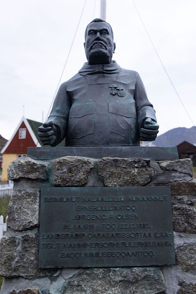 Picture of Memorial for Jørgen Olsen, fighter for Greenlandic autonomy, in front of the museum of Sisimiut - Greenland - Europe