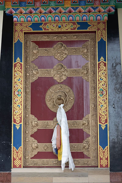 Picture of  (India): Door of the temple at Bomdila monastery complex