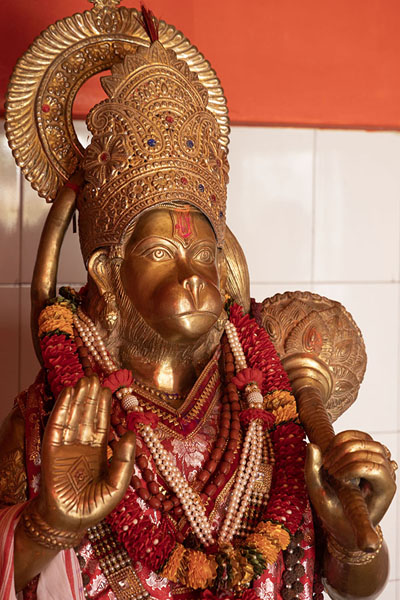 Picture of Statue of Hanuman in a small shrine of Umananda temple on Peacock IslandGuwahati - India