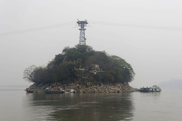 Picture of View of Peacock Island from the Brahmaputra river at GuwahatiGuwahati - India