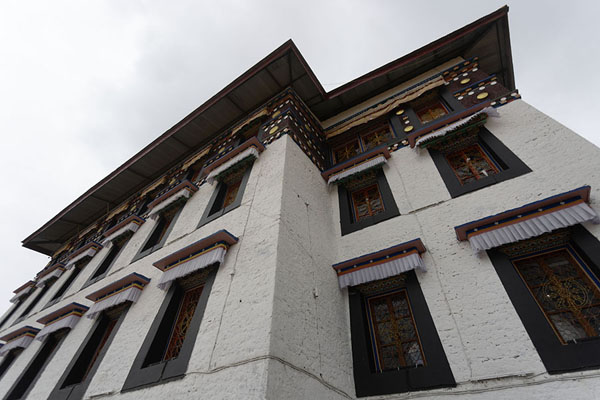 Picture of Looking up the wall of the Dukhang, the main temple of Tawang monasteryTawang - India