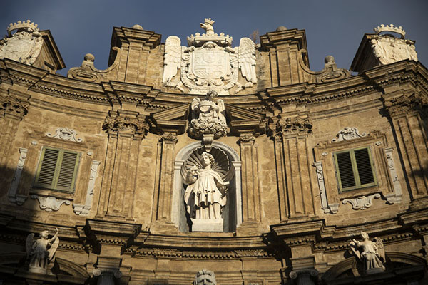 Picture of Sun shining full on the east side of Quattro Canti (Palermo, Italy)