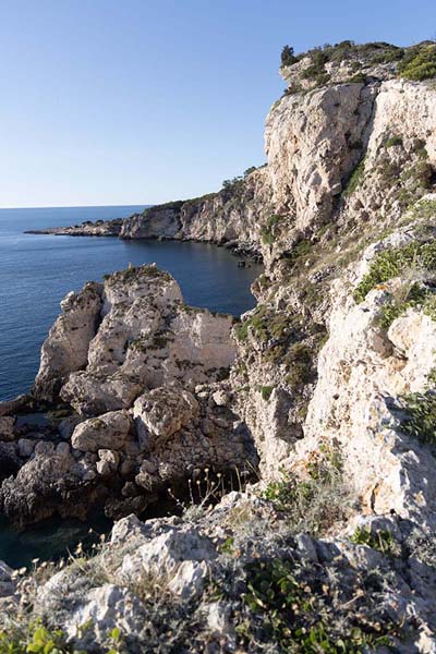 View over the dramatic cliffs on the south side of San Domino island | Tremiti Islands | Italy