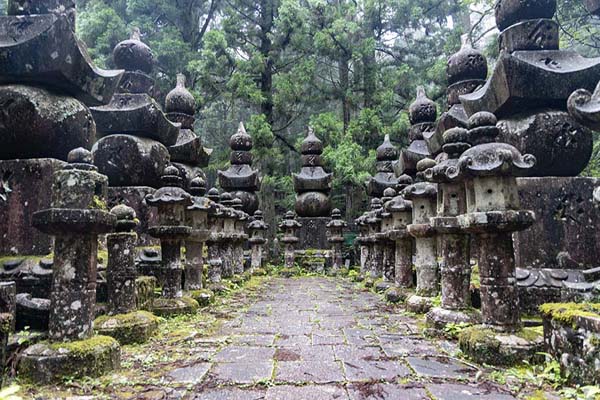 Picture of One of the many groups of tombs in the Okunoin cemetery in the east of KoyasanKoyasan - Japan