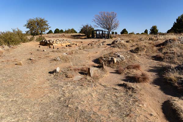 Foto di The Royal Cemetery with big monumental tomb and much smaller ones - Lesotho - Africa