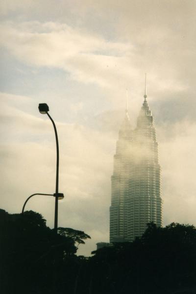 Picture of Kuala Lumpur (Malaysia): Petronas Towers standing tall above ground level in Kuala Lumpur