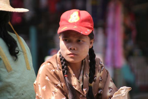 Picture of Burmese girl with plaids and cap