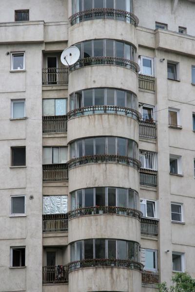 Picture of Union Avenue (Romania): Glass and concrete in apartment block on Unirii Avenue