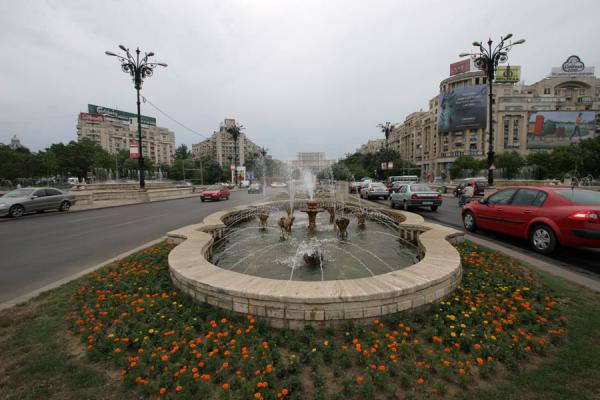 Picture of Union Avenue (Romania): Unirii Square: view towards the Palace of Parliament