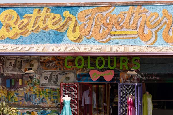 Picture of Nyamirambo community (Rwanda): Brightly coloured shop on the corner of a street in Nyamirambo